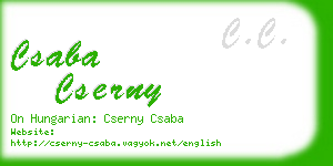 csaba cserny business card